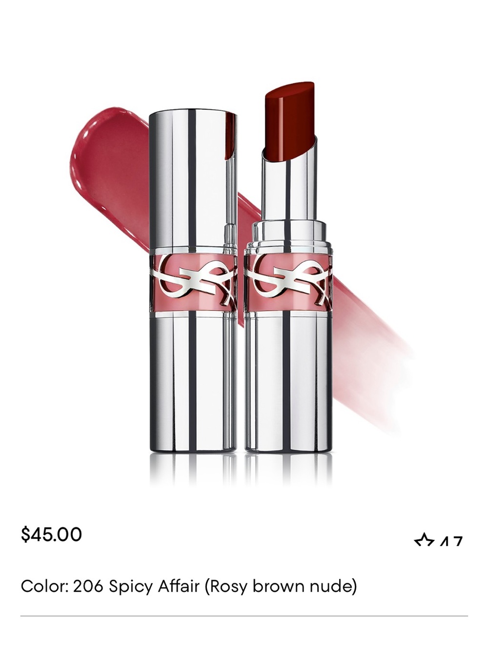 YSL love shine lipstick  206 spicy affair